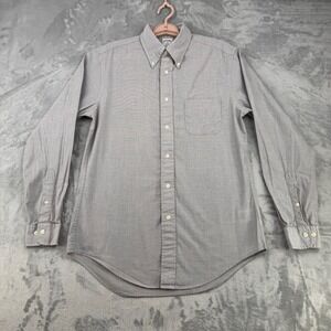 Brooks Brothers Regent Shirt Men Medium Gray Long Sleeve Button Down All Cotton